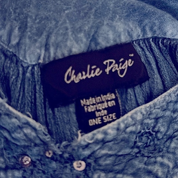 Vintage Bohemian Gauze Top Blue Sequin V Neck Sequin Hem Design Pre Loved Wear V - Picture 13 of 15